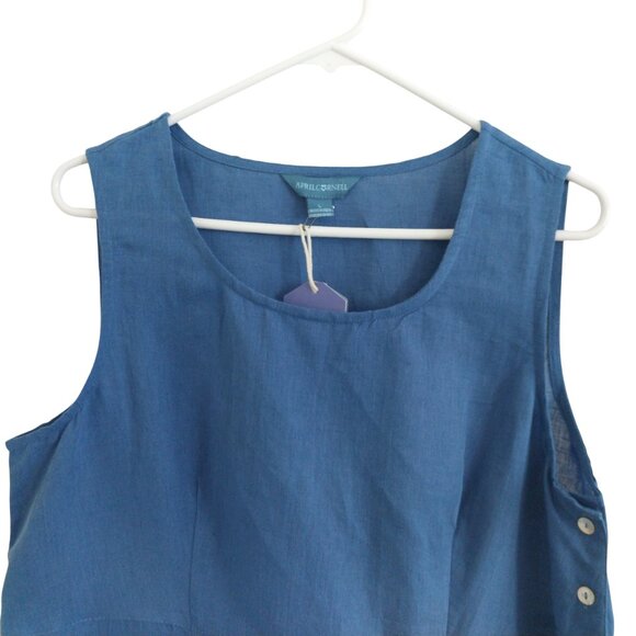 April Cornell Seaside Porch Dress Royal Blue New With Tags Size Large Sleeveless - Picture 4 of 12